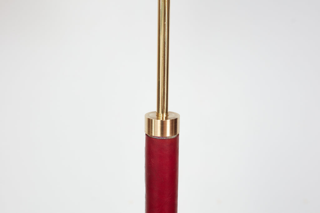 Red Jacques Adnet Style Floor Lamp