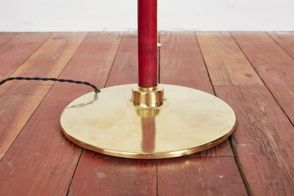 Red Jacques Adnet Style Floor Lamp
