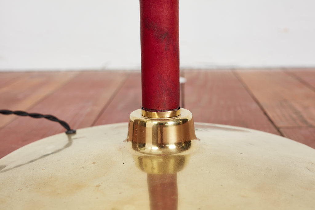 Red Jacques Adnet Style Floor Lamp