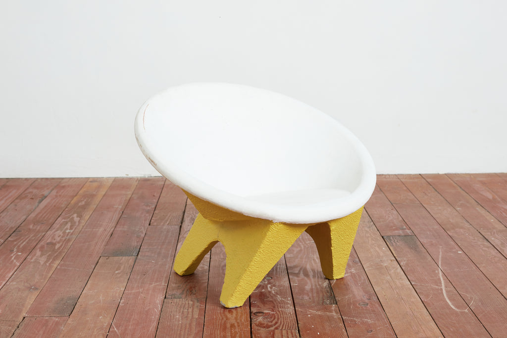 Pair of Yellow Concrete Chairs