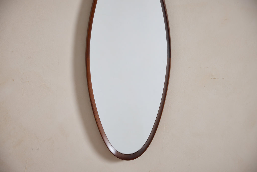 Italian Wood and Leather Mirror