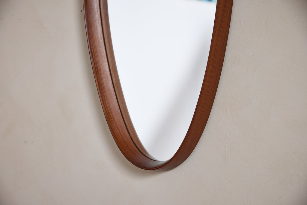 Italian Wood and Leather Mirror