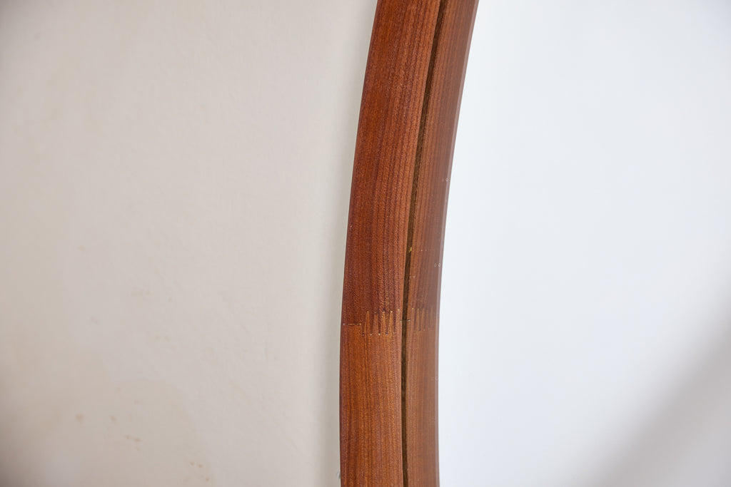 Italian Wood and Leather Mirror