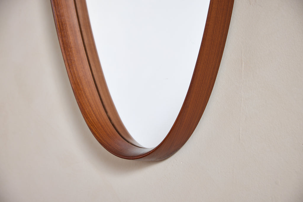 Italian Wood and Leather Mirror