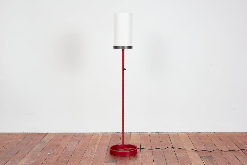 Wilshire Red Leather Floor Lamp