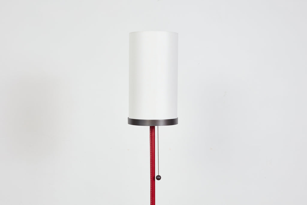 Wilshire Red Leather Floor Lamp