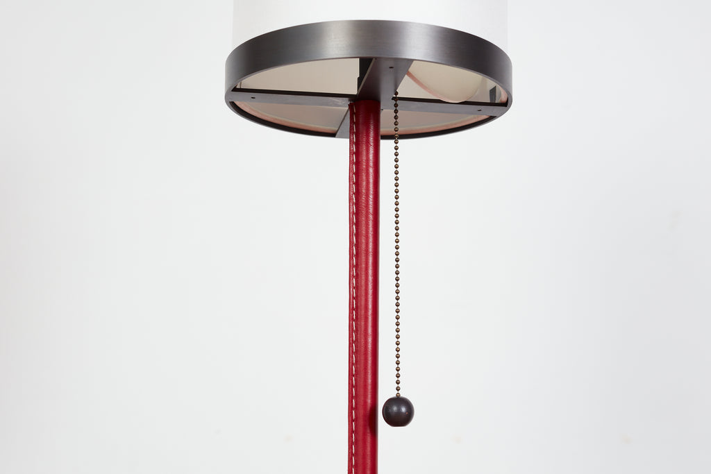 Wilshire Red Leather Floor Lamp