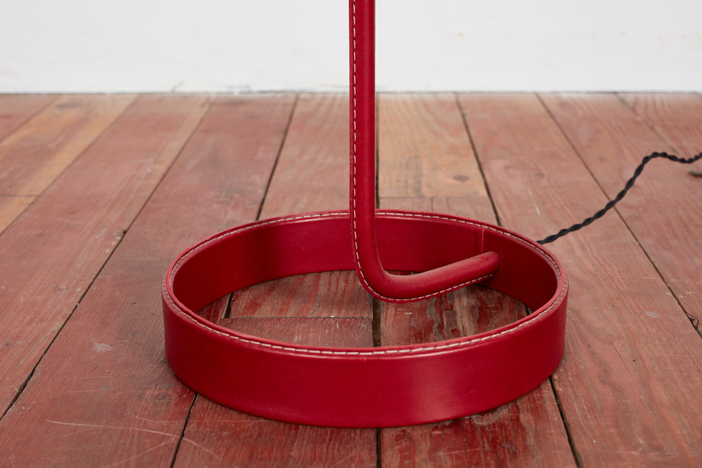 Wilshire Red Leather Floor Lamp
