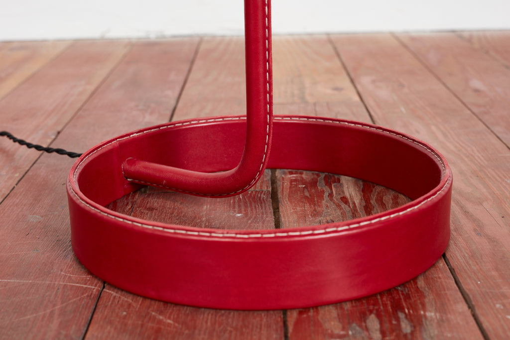 Wilshire Red Leather Floor Lamp