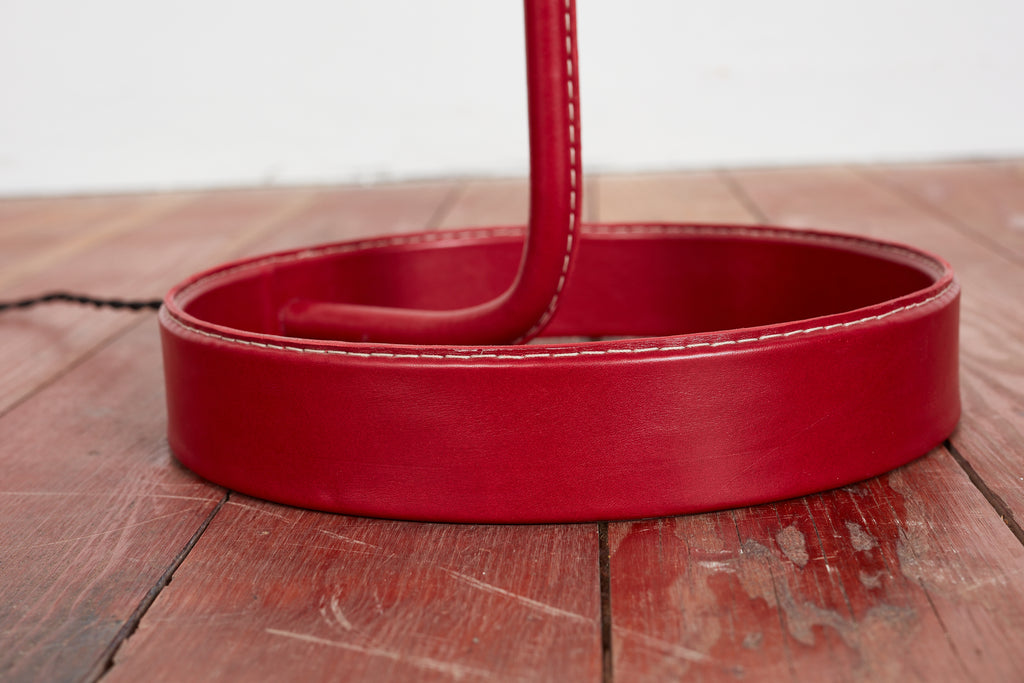Wilshire Red Leather Floor Lamp