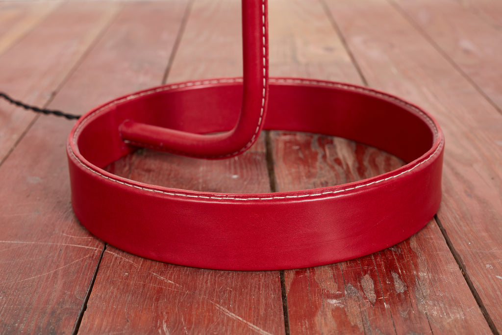 Wilshire Red Leather Floor Lamp