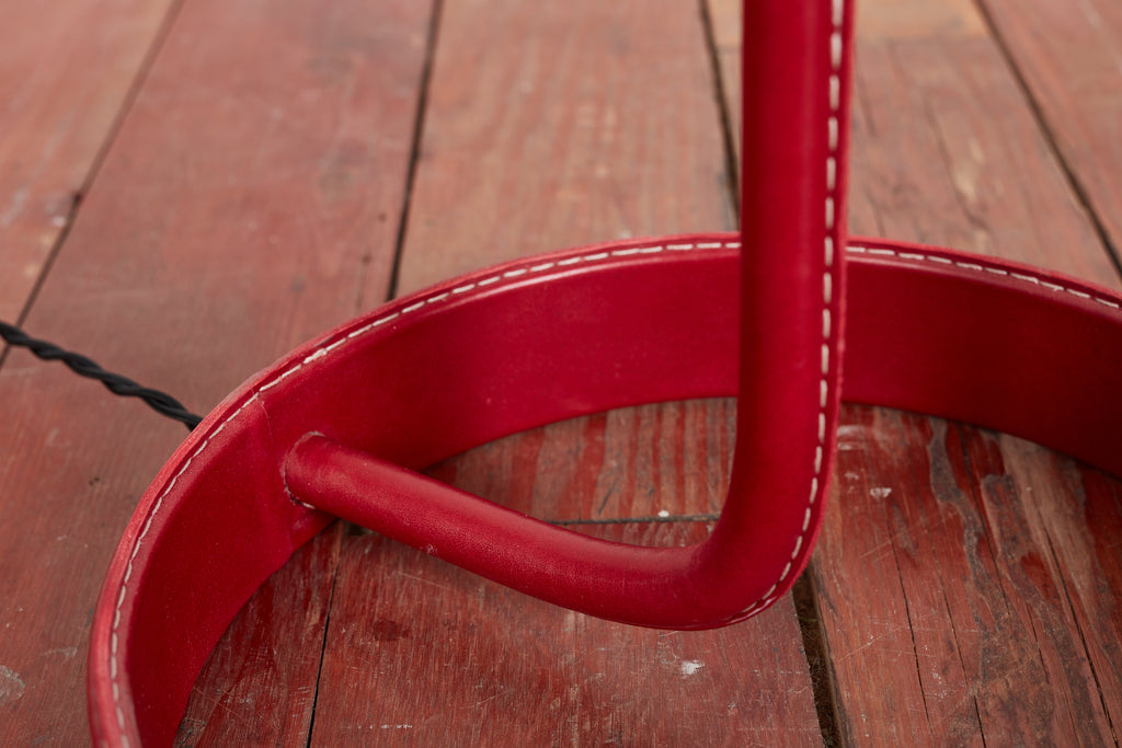 Wilshire Red Leather Floor Lamp
