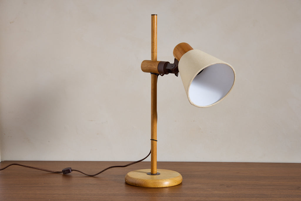 Pair of Dutch Pine Adjustable Table Lamps