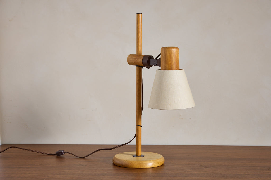Pair of Dutch Pine Adjustable Table Lamps
