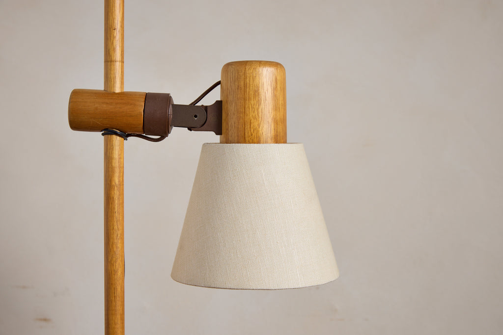 Pair of Dutch Pine Adjustable Table Lamps