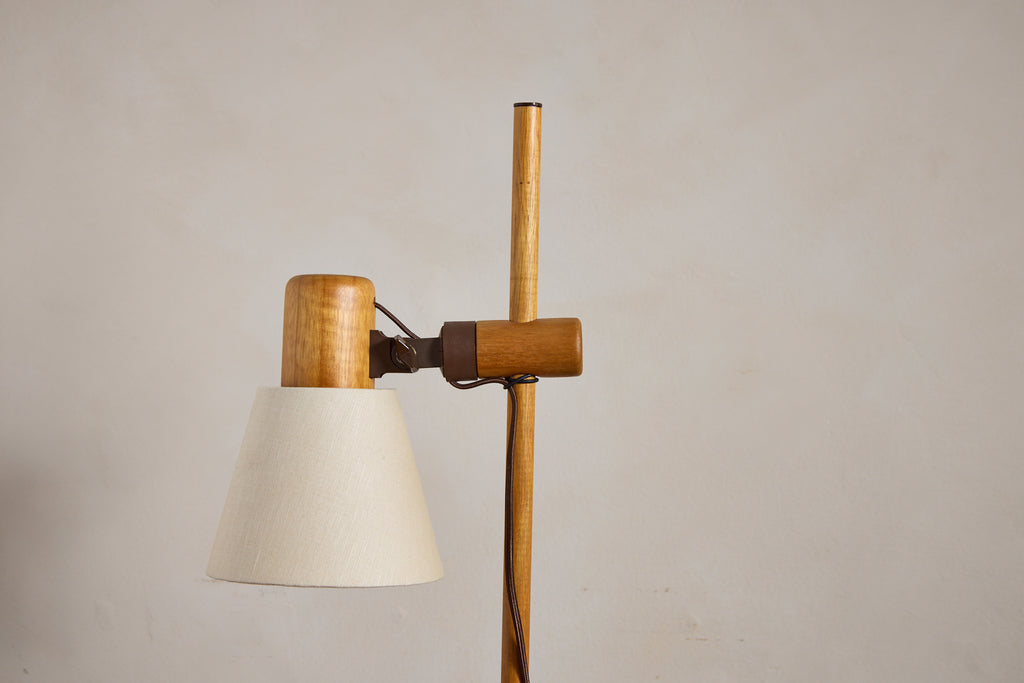 Pair of Dutch Pine Adjustable Table Lamps