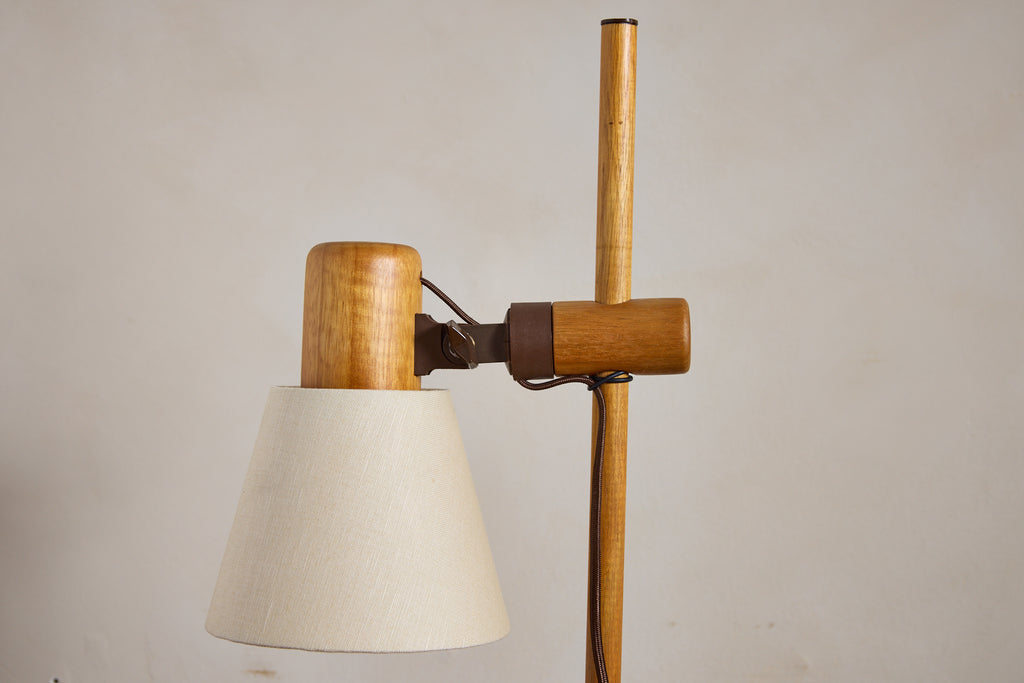 Pair of Dutch Pine Adjustable Table Lamps