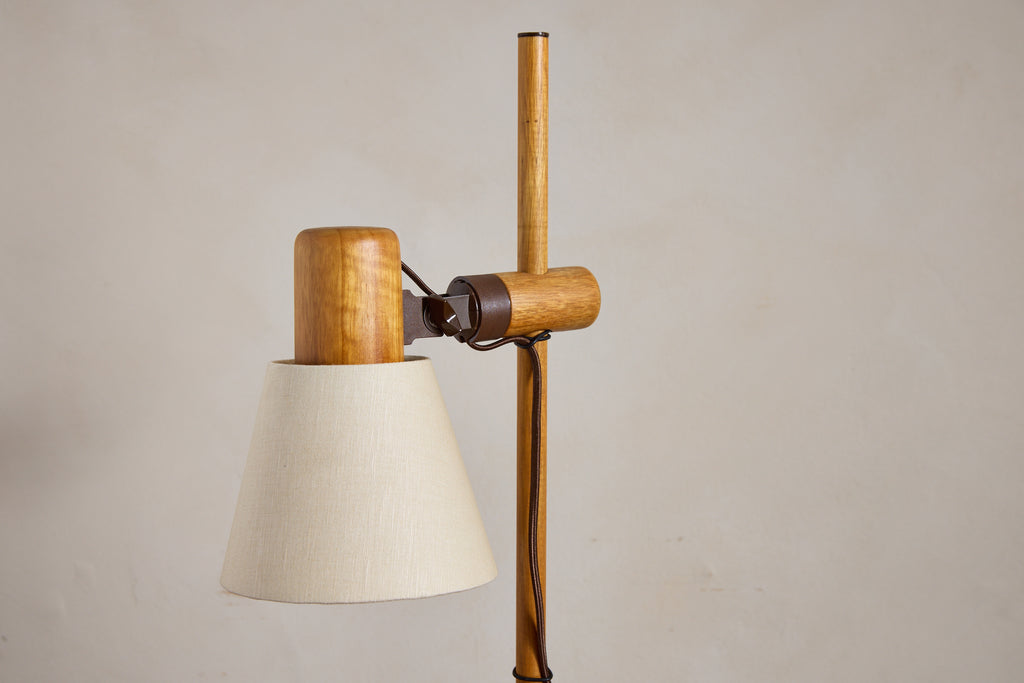 Pair of Dutch Pine Adjustable Table Lamps