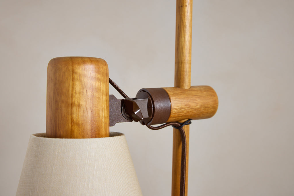 Pair of Dutch Pine Adjustable Table Lamps