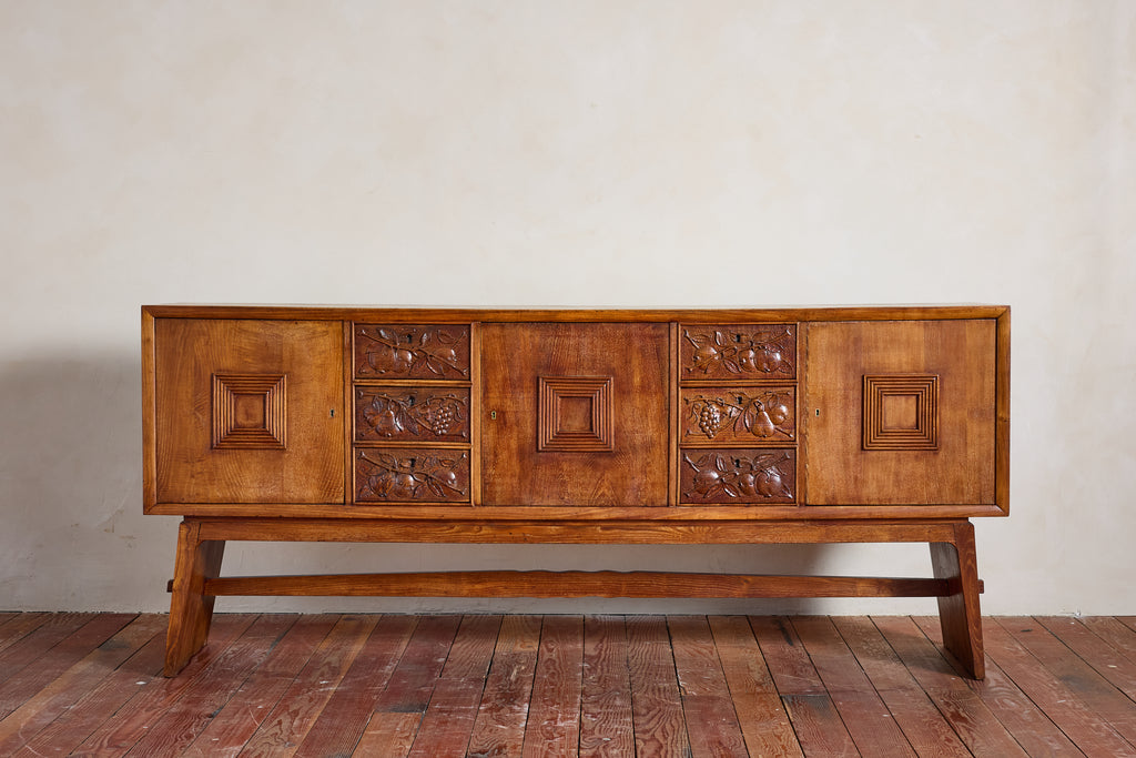Large 1940's Italian Carved Sideboard