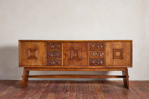 Large 1940's Italian Carved Sideboard