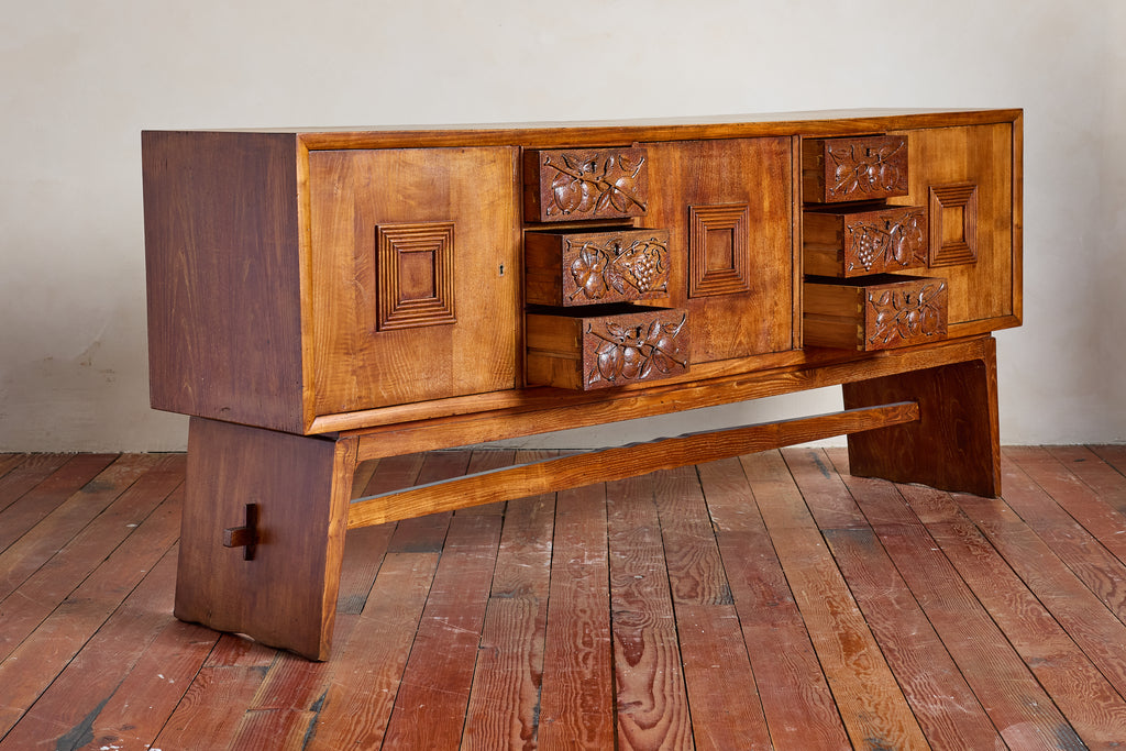 Large 1940's Italian Carved Sideboard