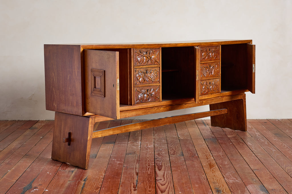 Large 1940's Italian Carved Sideboard