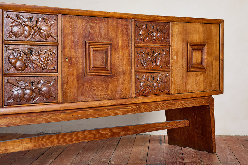 Large 1940's Italian Carved Sideboard