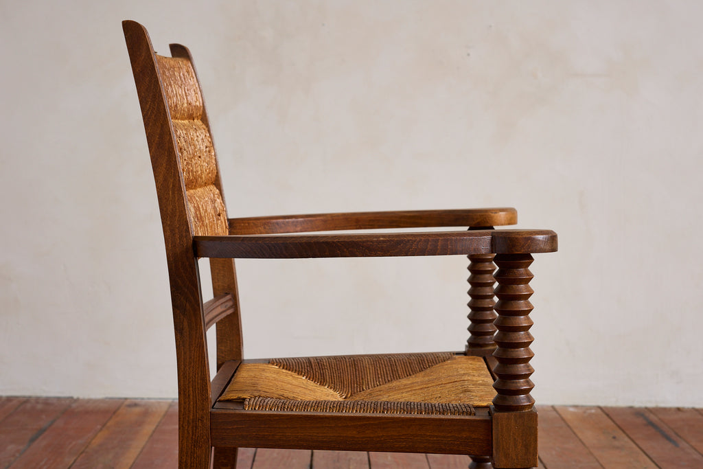Set of Four Charles Dudouyt Arm Chairs