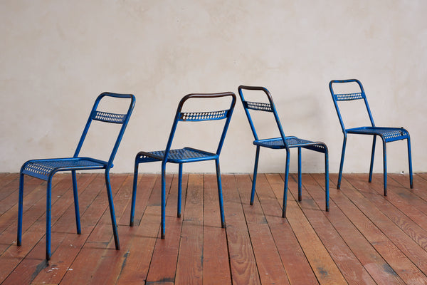 Blue Rene Malaval Perforated Chairs - Set of 4