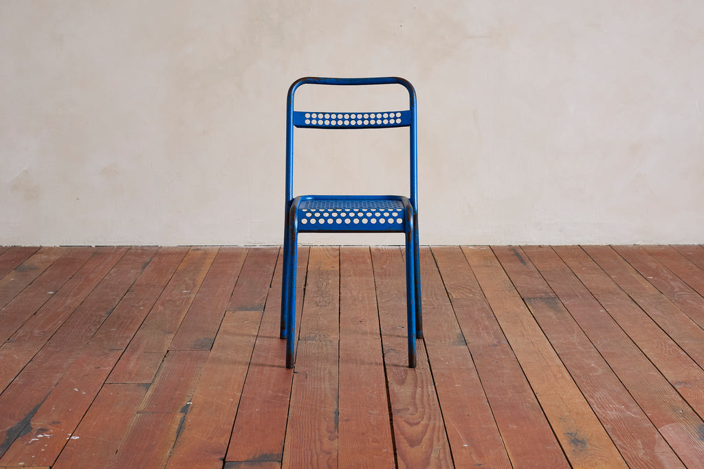 Blue Rene Malaval Perforated Chairs - Set of 4