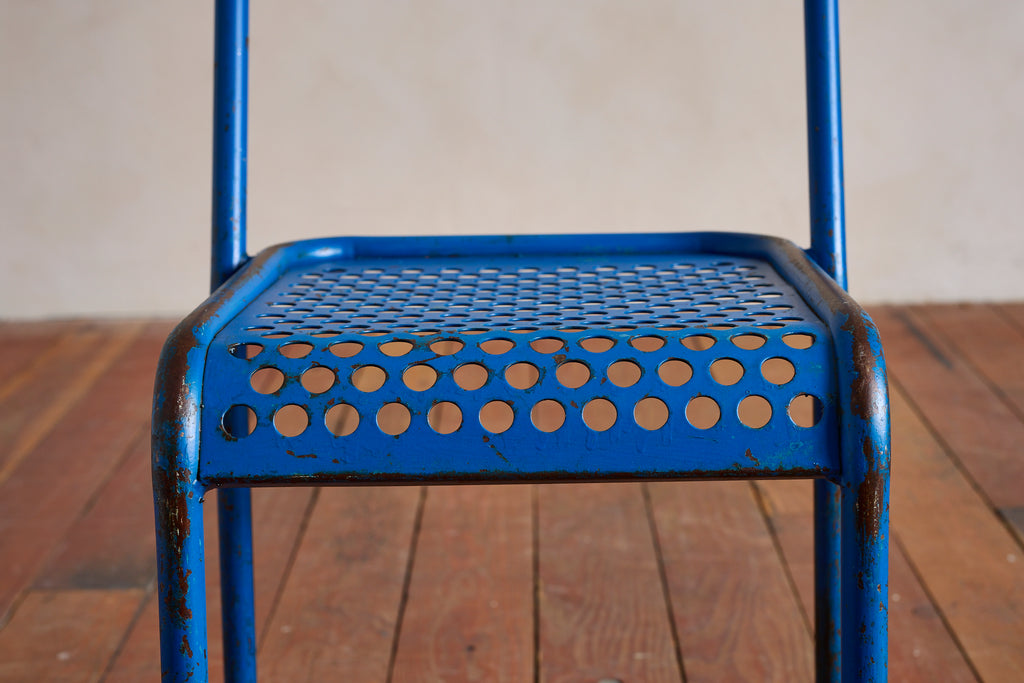 Blue Rene Malaval Perforated Chairs - Set of 4