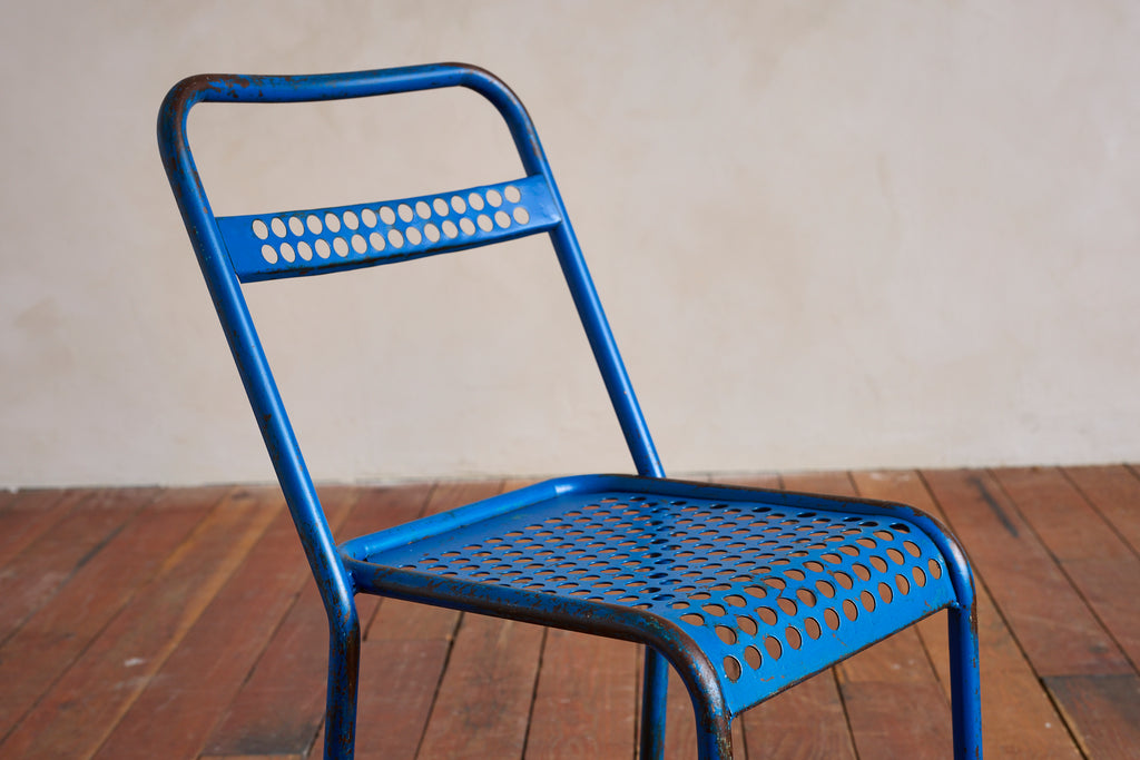 Blue Rene Malaval Perforated Chairs - Set of 4