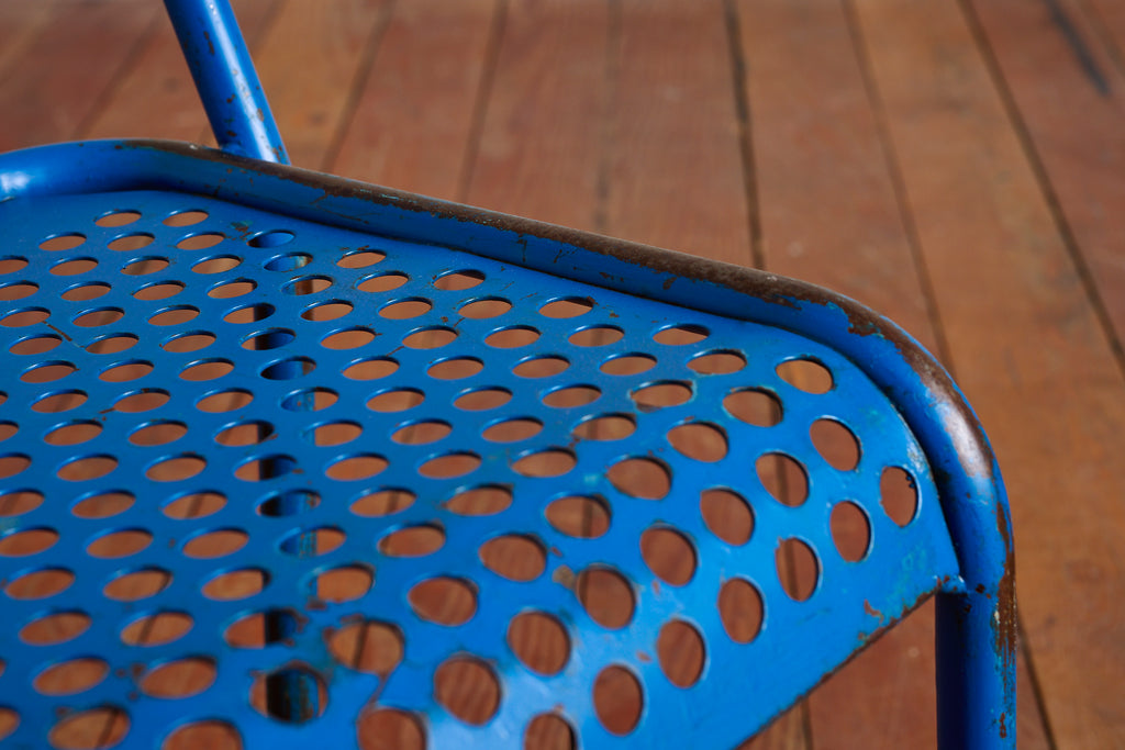 Blue Rene Malaval Perforated Chairs - Set of 4