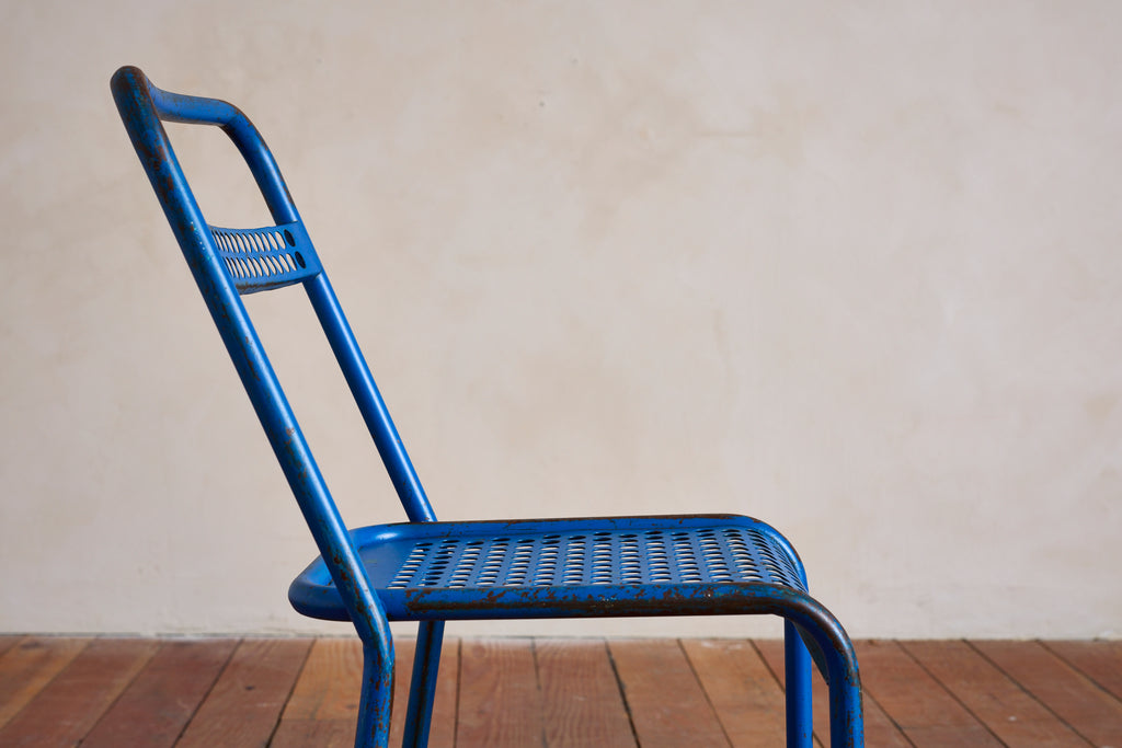 Blue Rene Malaval Perforated Chairs - Set of 4