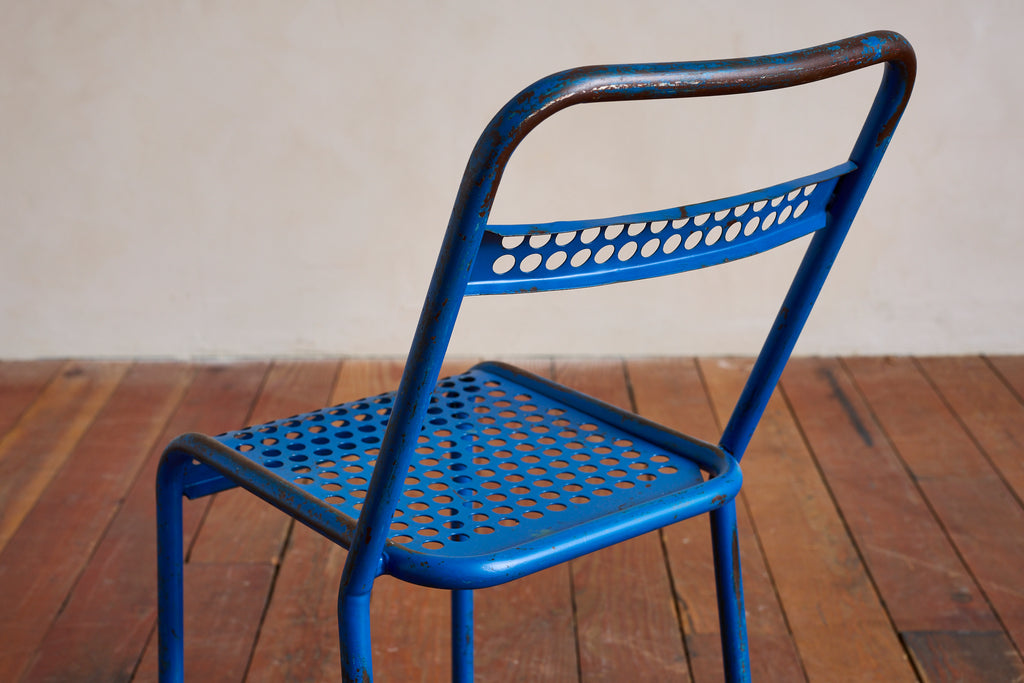 Blue Rene Malaval Perforated Chairs - Set of 4