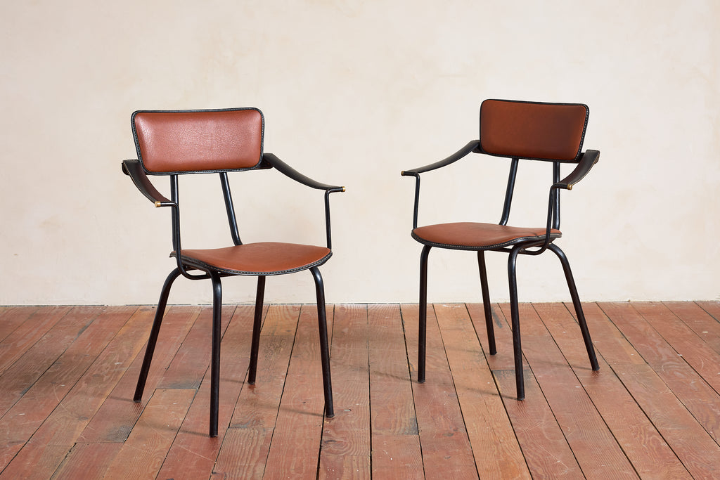 Pair of Jacques Adnet Armchairs