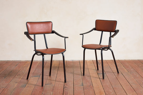 Pair of Jacques Adnet Armchairs