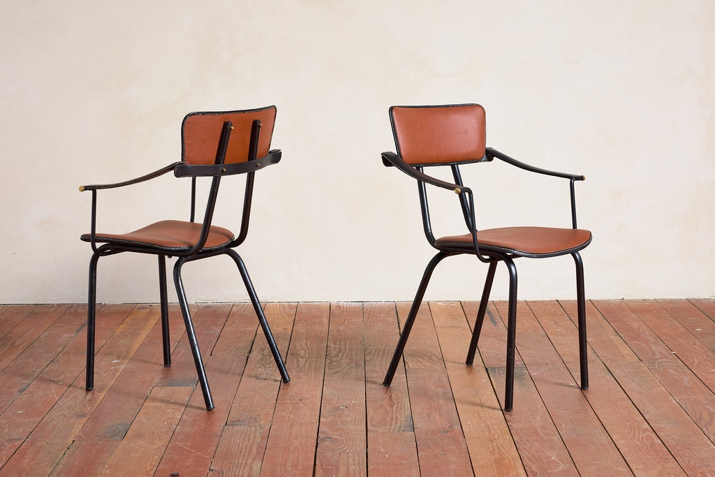Pair of Jacques Adnet Armchairs