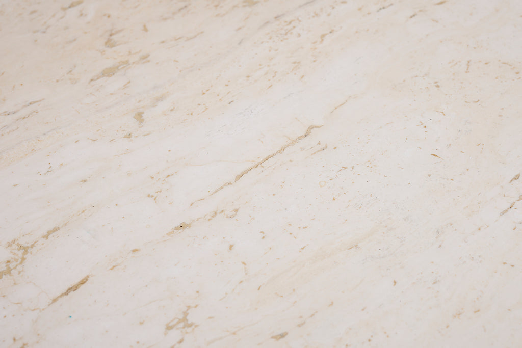 De Sede Leather and Travertine Coffee Table