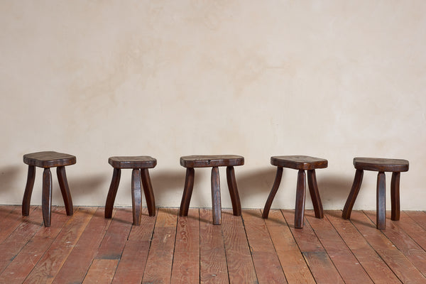 French Carved Oak Stool