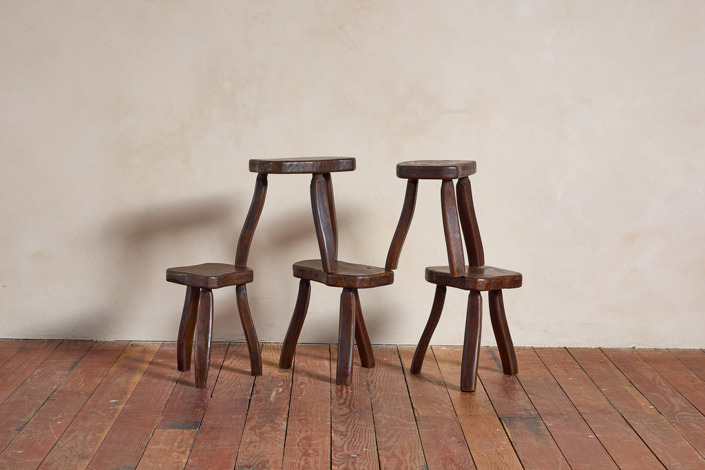 French Carved Oak Stool