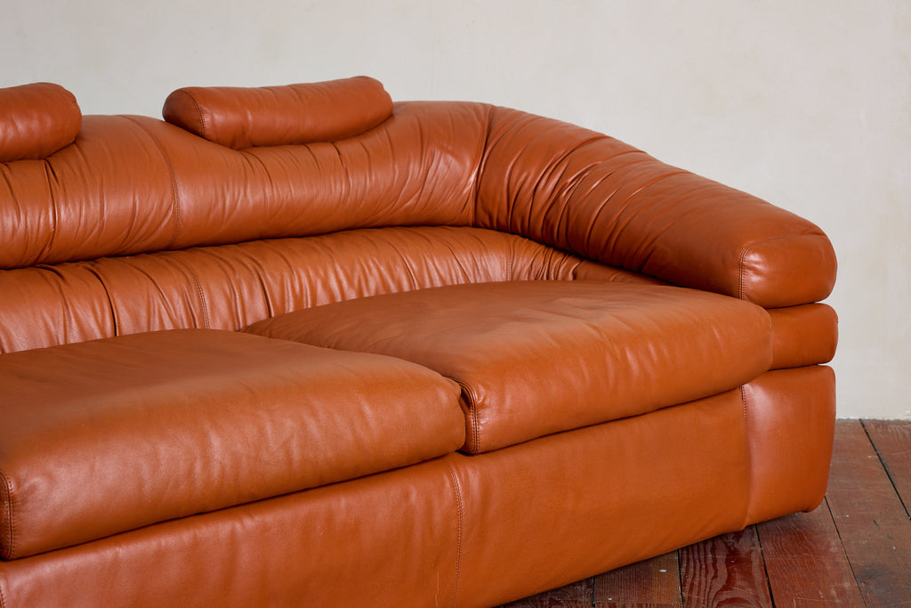 Leather Sofa by De Pas, D'urbino, Lomazzi