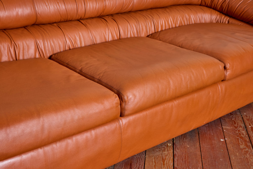 Leather Sofa by De Pas, D'urbino, Lomazzi