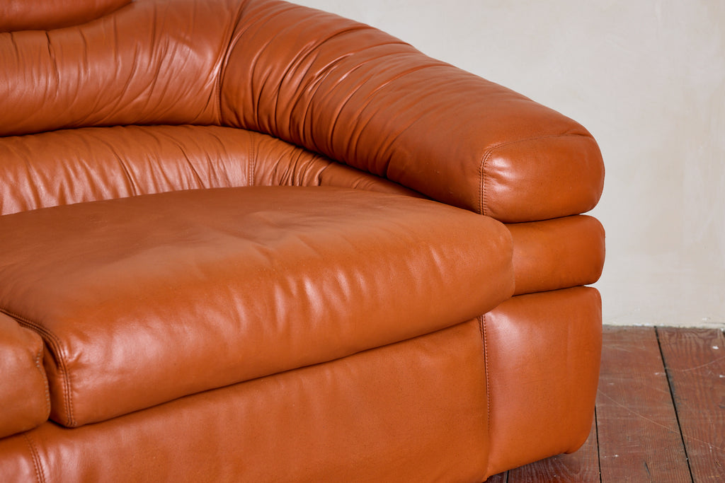 Leather Sofa by De Pas, D'urbino, Lomazzi