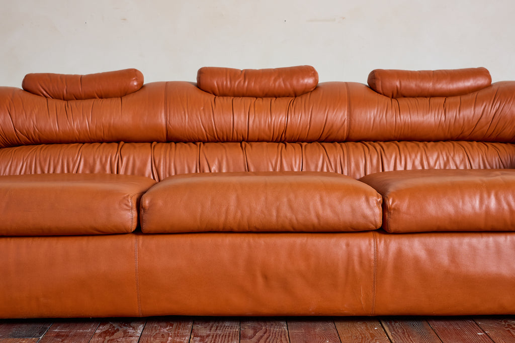 Leather Sofa by De Pas, D'urbino, Lomazzi