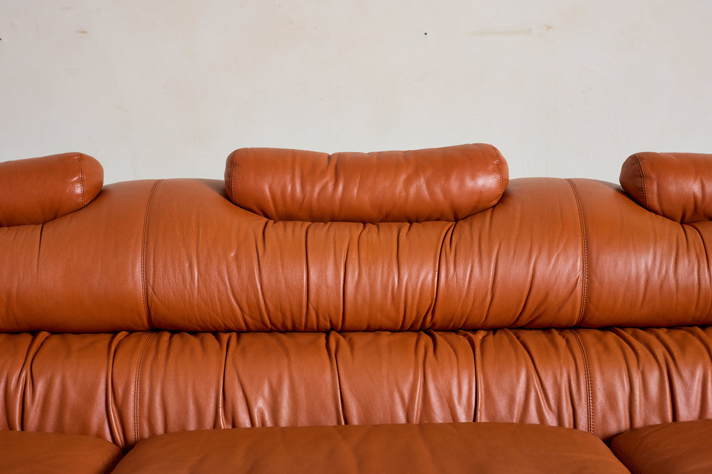 Leather Sofa by De Pas, D'urbino, Lomazzi