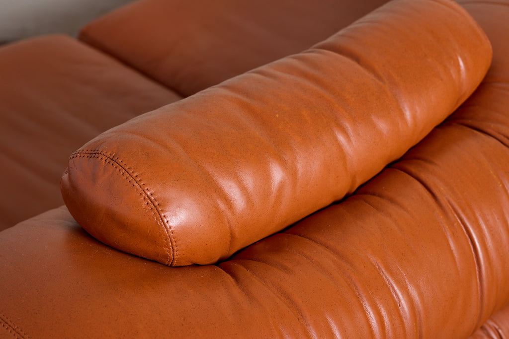 Leather Sofa by De Pas, D'urbino, Lomazzi
