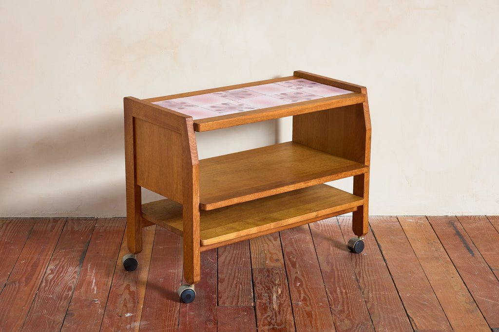 Guillerme et Chambron Bar Cart w/ Pink Ceramic