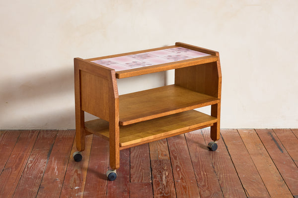 Guillerme et Chambron Bar Cart w/ Pink Ceramic